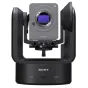 Sony FR7 Cinema Line 4K Full-frame PTZ Camera mounted on a black tripod base with a silver lens mount and visible purple sensor, featuring labeled buttons for 'POWER' and 'NETWORK'.