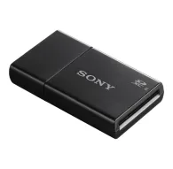 Sony MRW‑S1 UHS‑II SD картридер с USB 3.1 Gen 1 Type‑A, черный матовый корпус, вид спереди с логотипом Sony и значком SDXC IISony MRW‑S1 UHS‑II SD картридер с USB 3.1 Gen 1 Type‑A, черный матовый корпус, вид спереди с логотипом Sony и значком SDXC II