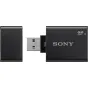 Sony MRW‑S1 UHS‑II SD card reader with USB 3.1 Gen 1 connector, black compact body and removable cap shown open