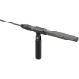 Sony ECM-673 shotgun microphone mounted on an adjustable stand, suitable for HDV camcorders and studio use