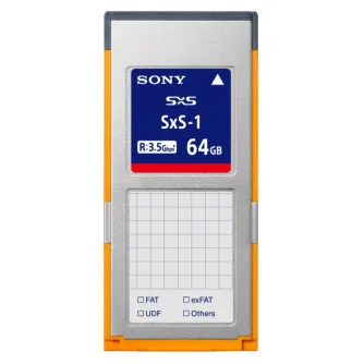 Sony SxS-1 Memory Card 64GB (SBS-64G1C) - High-speed data transfer with compatibility for FAT, exFAT, UDF file systems.