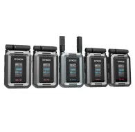 SYNCO XVision HD bezvadu video pārraides sistēma ar 1 raidītāju un 4 uztvērējiem, katrs ar kompakto ekrānu, kas rāda 1080p60 un ar salokāmām antenāmSYNCO XVision HD bezvadu video pārraides sistēma ar 1 raidītāju un 4 uztvērējiem, katrs ar kompakto ekrānu, kas rāda 1080p60 un ar salokāmām antenām