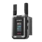 Compact SYNCO XVision HD wireless video transmitter with dual antennas, front LCD showing 1080P 60 FPS, side USB-C and 5V IN ports.