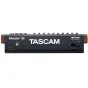 Rear panel of Tascam Model 16 14‑channel analogue mixer featuring USB Type-B port and power inlet with switch