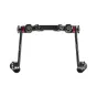Wooden Camera 15mm LWS Handgrip Kit – black 7075 aluminum crossbar with red rings, two 6-inch foldable extensions, ODI BMX handgrips, and color-coded rings for camera identification, displayed as a complete set.