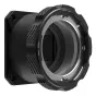 Z CAM PL mount adapter for Z-Cam E2 flagship series cameras, featuring a black flange with four mounting holes and a knurled lock ring marked OPEN and LOCK