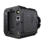 Rear view of the Z CAM Z-CAM E2-S6G Super 35mm 6K cinema camera with global shutter, featuring an open battery compartment, multiple ports, and gold-plated connectors on the back panel.
