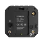 Aizmugures skats uz Z-CAM E2N 4K NDI kameru ar HDMI, Wi-Fi, USB-C un strāvas ieejām, ar modeļa detaļām un sertifikātiem aizmugurējā panelī.