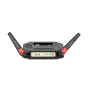 Zhiyun TransMount Video Transmission Transmitter AI 3.0 back view with dual 210° antennas, sliding cold shoe mount, gold connector panel and power button, compact wireless video transmitter for gimbal use