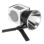 Zhiyun Molus G60 Combo компактный 60 Вт COB LED свет с системой DynaVort охлаждения и ZY Mount, установленный на черном мини-штативе с вентиляционными щелями и оранжевой кнопкой питания.