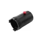 Aputure Spotlight Mount II 36° precision projection lens, black cylindrical body with red adjustment knob, front opening and side clamps, isolated on white background