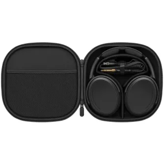 Sennheiser HD 480 PRO PLUS studio headphones in a protective travel case with coiled cable and detachable ear cups