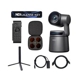 4K PTZ streaming camera with AI tracking, NDI license key, and accessories for professional live streaming