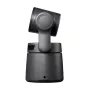 Obsbot Tail Air PowerUp Combo 4K PTZ Streaming Camera mounted on an extendable tripod, featuring AI tracking, NDI connectivity, and multiple ports for professional live streaming.