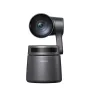 Obsbot Tail Air 4K PTZ streaming camera with AI auto tracking, 4K video, sleek black design, displayed upright against a white background