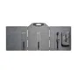 Maentum Foldable SolarPanel 2.0 with 150 Wp Output - Compact, portable solar panel featuring three gray panels with 'MAENTUM' branding, a black handle, a small gray pouch labeled 'MAENTUM', and a 5-meter MC4 cable, all designed 