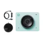 OBSBOT Meet 2 Combo camera in Aurora Green with lens, dual microphones, and USB cable featuring an on/off switch