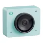 Compact OBSBOT Meet 2 Aurora Green webcam with AI framing, 4K video, and gesture control for professional streaming and video calls.
