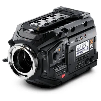 Blackmagic URSA Mini Pro 12K OLPF professional cinema camera body with 12K Super 35 sensor, 14-stop dynamic range, and internal ND filter wheel