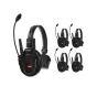 SYNCO Xtalk XPro5 2-Way Intercom Headset Communication System with dual antennas, 500m range, and noise cancellation for professional crew communication