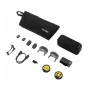 Insta360 Mic Pro wireless microphone kit with 2 transmitters, 1 receiver, USB-C cables, foam windscreens, and charging case for professional audio recording