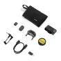 Insta360 Mic Pro wireless audio system components including transmitter, receiver, charging case, and accessories for professional 360-degree audio recording.