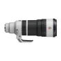Sony FE 100-400mm f/4.5 GM OSS super‑telephoto zoom lens with tripod collar and orange G logo, shown in side view on a white background.