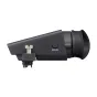 Sony DVF-EL1 OLED Viewfinder with a black body, textured grip, silver adjustment knob, and removable eyepiece cap, featuring a tilt mechanism and eco-friendly packaging.