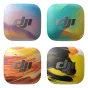 DJI Mic Mini 2 Time Series Magnetic Front Cover Set – four artistic magnetic covers (Dawn, Surge, Blaze, Glimmer) by Victo Ngai, each with a unique colorful design, easy snap-on for the DJI Mic Mini 2 transmitter.