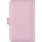 Fujifilm Instax Mini 13 Foto albums "Candy Pink", aizvērts ādas imitācijas vāks ar magnētisko aizdari un sānu siksnu, priekšējais skats ar precīzu šuvju un kompakto dizainu
