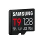 Samsung T9 128GB microSDXC memory card, front view on a plain white background
