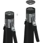 SmallRig TRIBEX PRO X‑Clutch monopod galva ar noņemamu augšējo vāciņu, atslēgas ikonu un 1/4"-20 vītni, parādīta uz melnām kājām