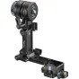 SmallRig L-shaped monitor support ar cilindrisku monitores montu un klāturu pamatu, melna metāla konstrukcija, ar pievilkšanas pogu un atslēgas sviru drošai piestiprināšanai pie LCD ekrāniem