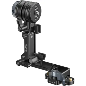 SmallRig L-shaped monitor support ar cilindrisku monitores montu un klāturu pamatu, melna metāla konstrukcija, ar pievilkšanas pogu un atslēgas sviru drošai piestiprināšanai pie LCD ekrāniem