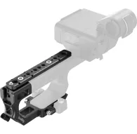 SmallRig 6781 extension mount plate for Sony XLR‑H2B, black metal bracket with 1/4"-20 and 3/8"-16 threads, attached to a white ergonomic handle, with the XLR‑H2B audio module in the backgroundSmallRig 6781 extension mount plate for Sony XLR‑H2B, black metal bracket with 1/4"-20 and 3/8"-16 threads, attached to a white ergonomic handle, with the XLR‑H2B audio module in the background