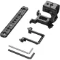 SmallRig 6781 extension mount plate kit for Sony XLR-H2B, featuring a long perforated metal plate, a U-shaped mounting bracket, an L-shaped clamp, and two hex wrenches in black and silver, all designed for rig accessories.