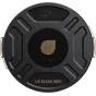 Фильтр PolarPro Mini MagLock Black Mist 1/8, вид сверху: черный круглый фильтр с золотым логотипом и надписью 1/8 BLACK MIST, включены алюминиевые передние и задние крышки