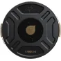 PolarPro Mini MagLock VND 2-5 stop circular polarizer filter from the top, black with a gold logo and 'PLVND 2-5' marking.