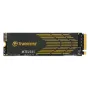 Transcend PCIe M.2 SSD 250S, black PCB with gold stripe design, gold edge connector, PCIe Gen4 x4 NVMe internal drive