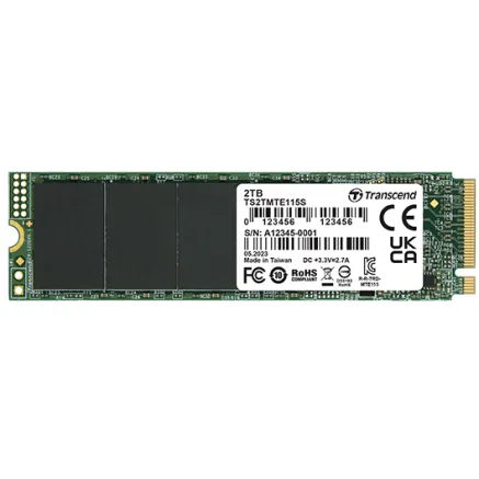 TRANSCEND PCIe M.2 SSD 115S, M.2 2280,PCIe Gen3x4, NVMe, TLC, DRAM-less I 500GB