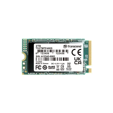 TRANSCEND PCIe M.2 SSD MTE400S, M.2 2242,PCIe Gen3x4, NVMe, 3D TLC, DRAM-less 