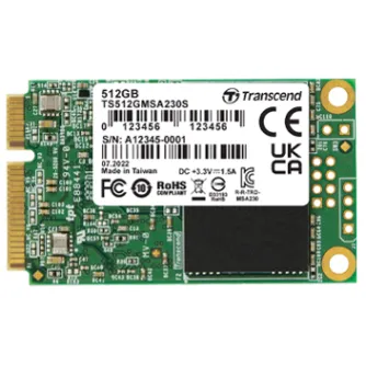 mSATA SSD 230S, SATA III 6Gb/s interface, mSATA SSD, SATA3, 3D TLC I 64GB