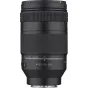 Close-up of the Samyang AF 60-180mm F2.8 L lens, featuring the zoom ring with distance markings, focus ring, front glass element, and L-mount rear, emphasizing its professional telephoto zoom capabilities.