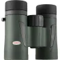 Kowa BD III 32-10 XD 10x32 kompaktie binokļi ar tumši zaļu gumijas korpusu, melniem vāciņiem un centrālo fokusa riteni, ar Kowa logo