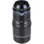 Laowa 45mm f/2.8 1-5X Ultra Macro APO lens with L-Mount, featuring a zoom ring with focal length markings from 1 to 5X and aperture values from f/2.8 to f/11, blue accent ring, and 11-blade aperture against a white background.