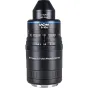 Laowa Aksen 17.5mm f/1.7 5‑10X Ultra Macro APO lens, front view, black barrel with blue accent ring, focus and aperture rings, 5‑10x magnification scale, 22.48 mm working distance, L‑Mount.