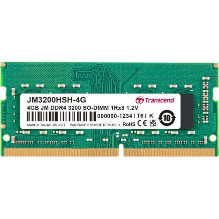 TRANSCEND JetRAM DDR4-3200 SO-DIMM CL22 (1Rx8) 4GB
