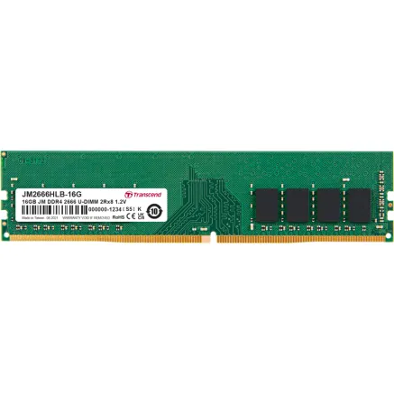 TRANSCEND JetRAM DDR4-2666 U-DIMM CL19 (2Rx8) 16GB