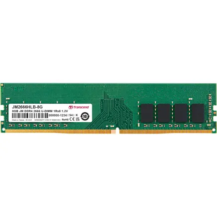 TRANSCEND JetRAM DDR4-2666 U-DIMM CL19 (1Rx8) 8GB