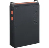 Fujifilm Instax Mini Link Plus compact black printer with orange side buttons and top metal handles, shown from the frontFujifilm Instax Mini Link Plus compact black printer with orange side buttons and top metal handles, shown from the front
